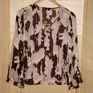 Mossimo Dutti Womens Sheer Camouflage Blouse With Cami 8